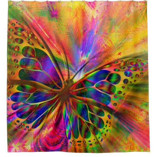 Arrangement butterfly aesthetics shower curtain (Front)