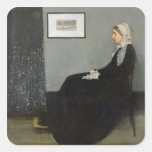 Arrangement in Grey and Black No.1 Square Sticker