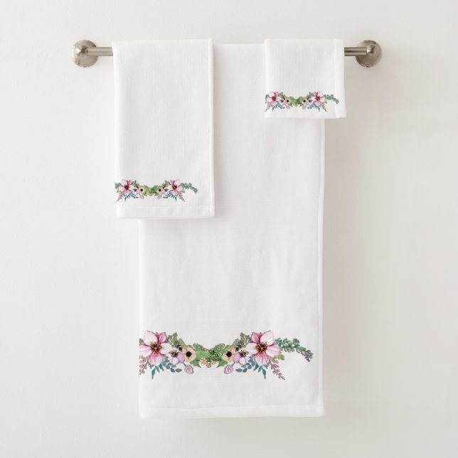 Arrangement of Flowers Bath Towel Set (Insitu)