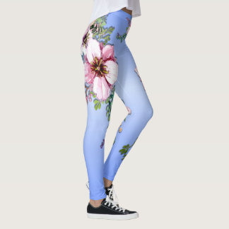Arrangement of Flowers Blue Leggings