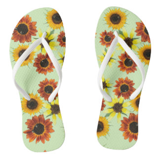 Array Colorful Sunflowers Flowers FlipFlops