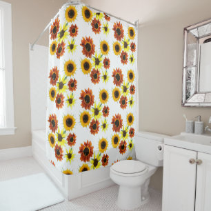 Array of Colorful Sunflowers Shower Curtains