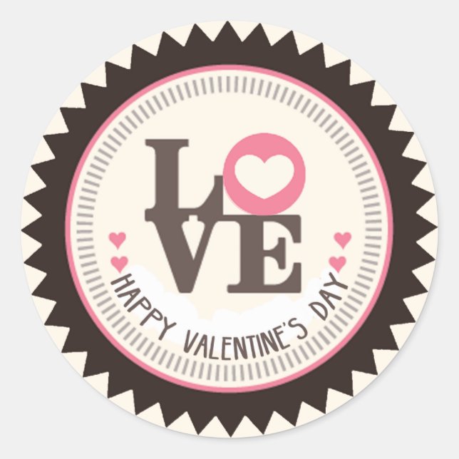 Array of Love Happy Valentine's Day ID1086 Classic Round Sticker (Front)
