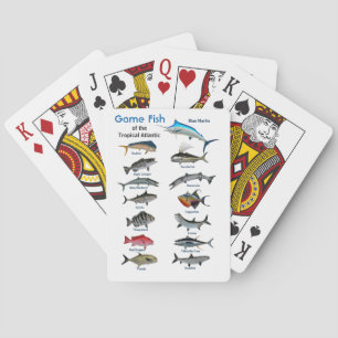 Array of tropical game fish of the Atlantic Poker Cards