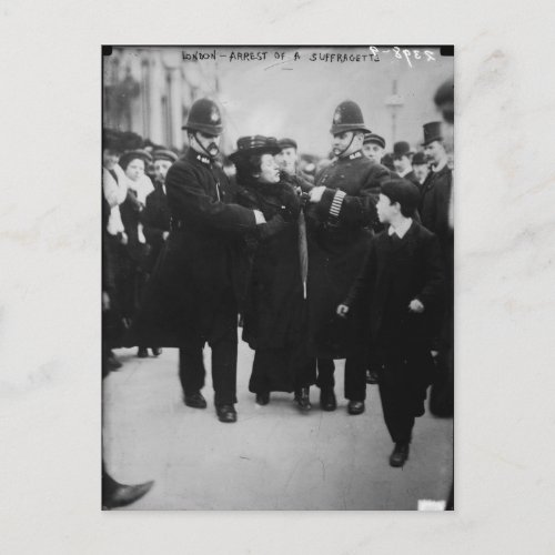 Arrest of a Suffragette in London England c 1910 Postcard