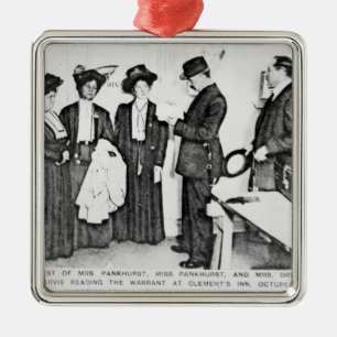 Arrest of Mrs Pankhurst Metal Ornament