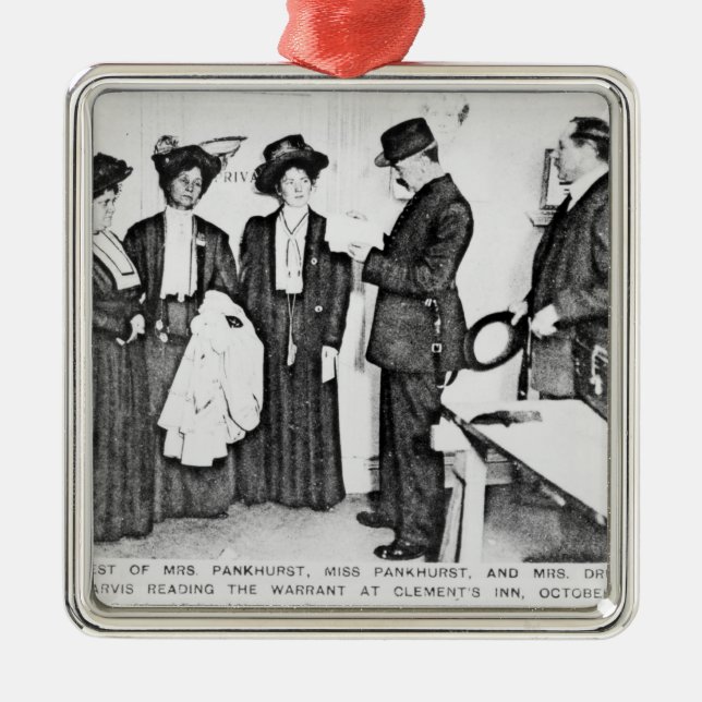 Arrest of Mrs Pankhurst Metal Ornament (Front)