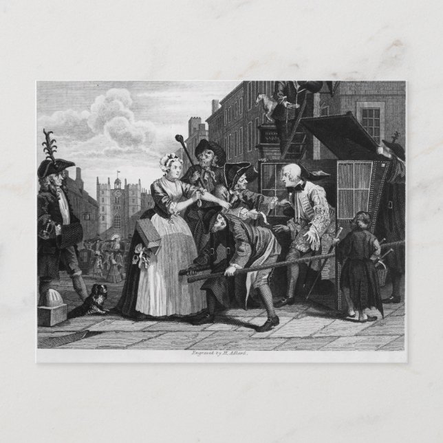 Arrested for Debt, plate V Postcard (Front)