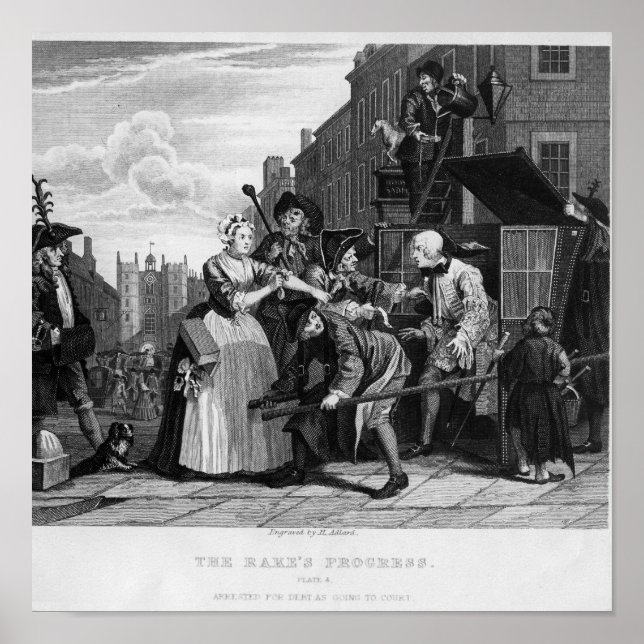 Arrested for Debt, plate V Poster (Front)