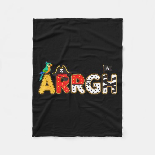 Arrgh pirate halloween kids costume pumpkin trick fleece blanket