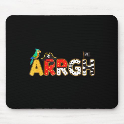Arrgh pirate halloween kids costume pumpkin trick mouse pad