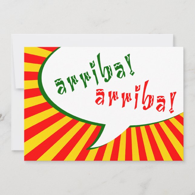 arriba! arriba! : comic speech bubble invitation (Front)