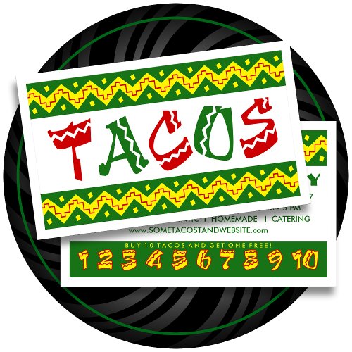 arriba tacos loyalty punch card loyalty card