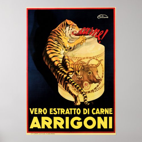 ARRIGONI Real Meat Extract Italy Food Supplement Poster