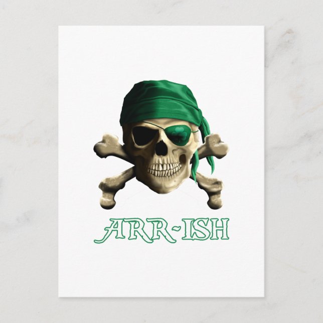 ARRish Funny Irish Pirate Saint Patricks Day Postcard (Front)