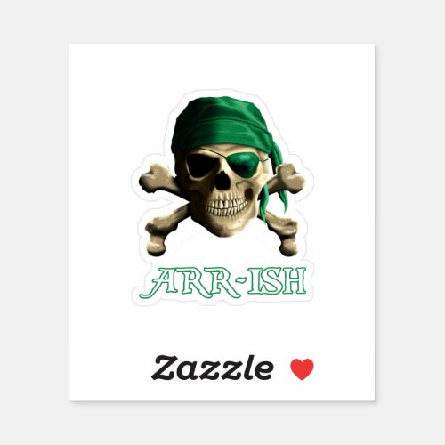 ARRish Funny Irish Pirate Saint Patricks Day Sticker