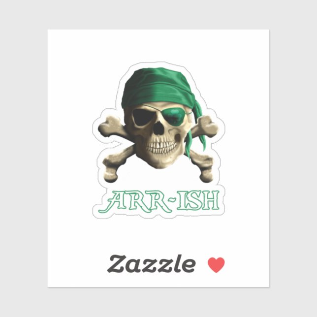 ARRish Funny Irish Pirate Saint Patricks Day Sticker (Sheet)