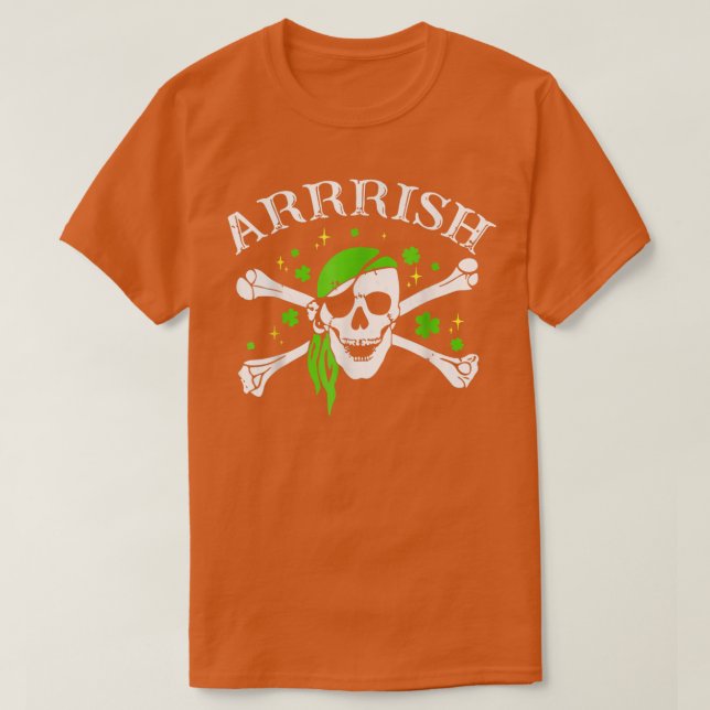 Arrish Happy Irish Pirate Joke St  T-Shirt (Design Front)