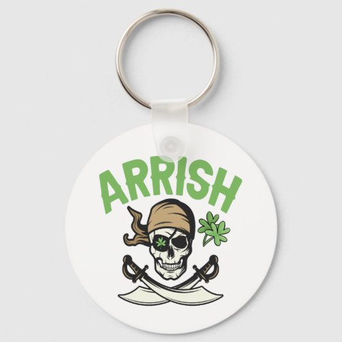 Arrish Irish Pirate Funny St Patricks Day Gift Keychain