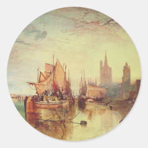 Arrival of a Packet Boat by Joseph Turner Classic Round Sticker