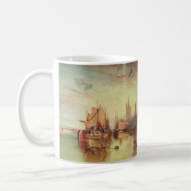 Arrival of a Packet Boat by Joseph Turner Coffee Mug (Left)