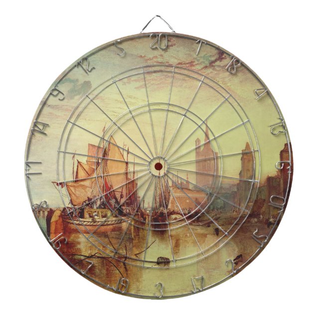 Arrival of a Packet Boat by Joseph Turner Dart Board (Front)