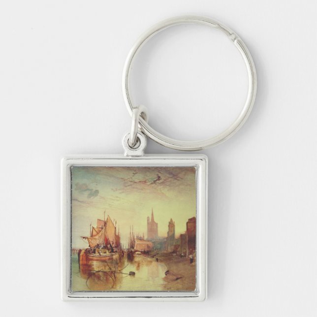 Arrival of a Packet Boat by Joseph Turner Keychain (Front)