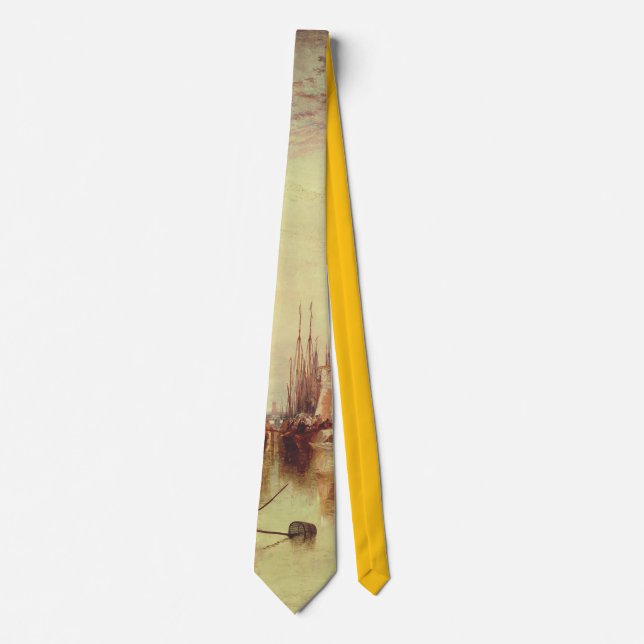 Arrival of a Packet Boat by Joseph Turner Neck Tie (Front)