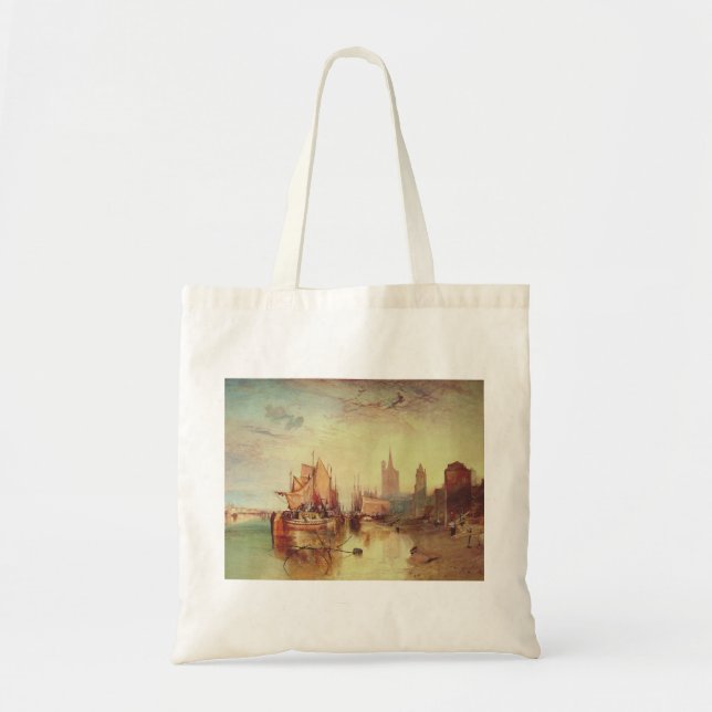 Arrival of a Packet Boat by Joseph Turner Tote Bag (Front)