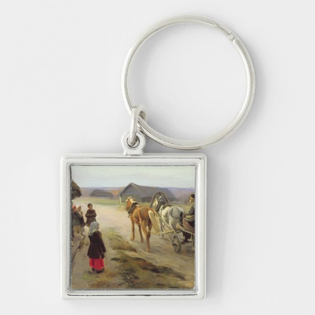 Arrival of a School-Mistress in the Country Keychain (Front)