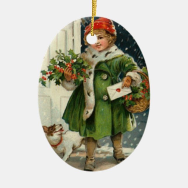 Arrival of Christmas Ceramic Ornament (Front)