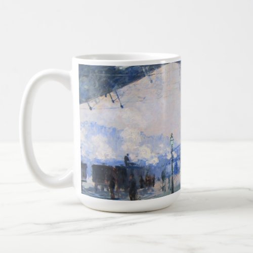 Arrival Of Normandy Train Painting Claude Monet Coffee Mug