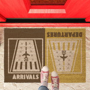 Arrivals Departures,Aviation, Housewarming Welcome Fiber Doormat