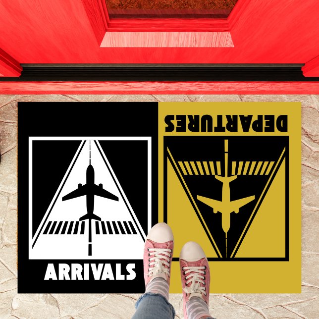 Arrivals Departures,Aviation,Welcome Housewarming Doormat (Creator Uploaded)