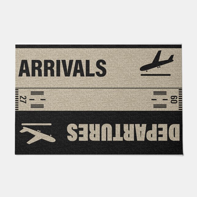 Arrivals & Departures Doormat, Airplane Mat (Front)