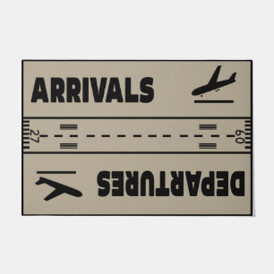 Arrivals & Departures Doormat, Funny Airplane Doormat