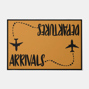Arrivals & Departures Doormat, Funny Airplane Doormat