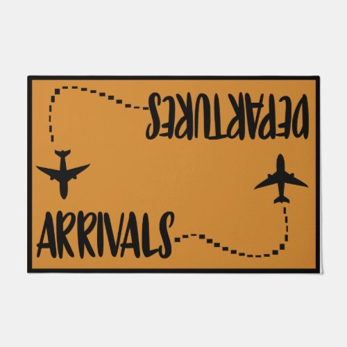 Arrivals  Departures Doormat Funny Airplane Doormat