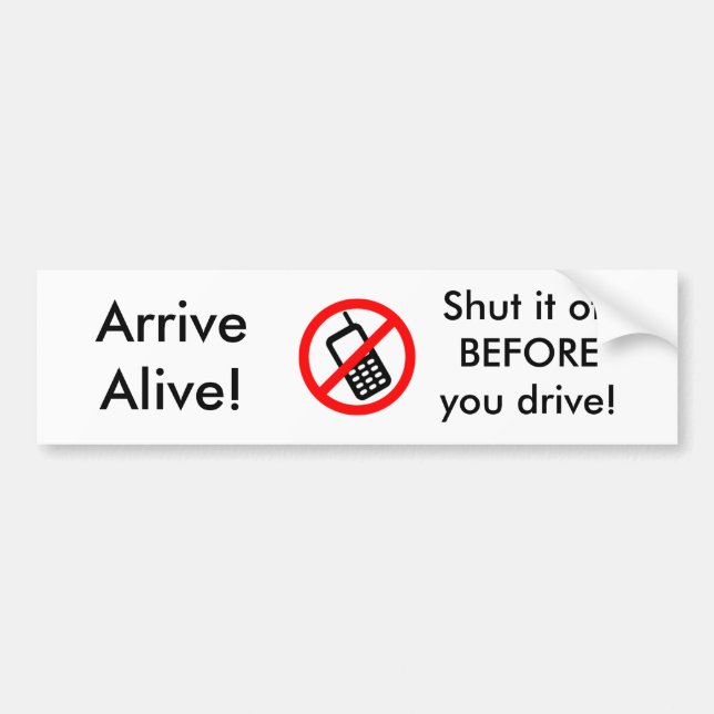 Arrive Alive! Bumper Sticker (Front)