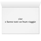 "ARRIVEDERCI, CIAO, BUON BIAGGIO" ITALIAN STYLE (Inside Horizontal (Bottom))