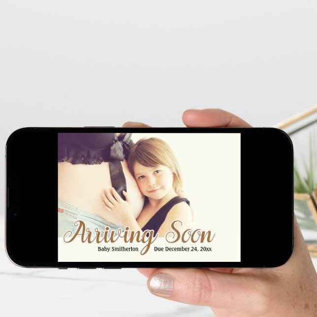 Arriving Soon Pregnancy Photo  Announcement (Front Digital)