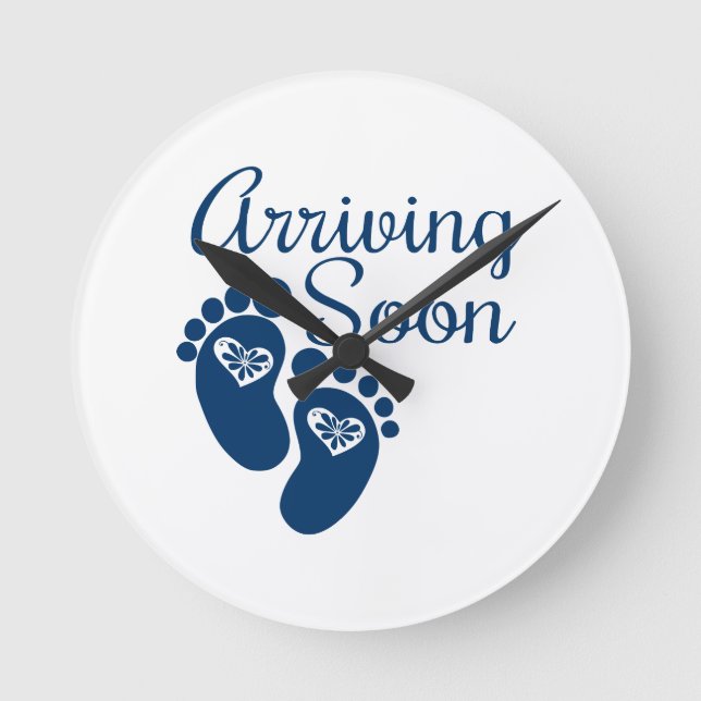 Arriving Soon Round Clock (Front)