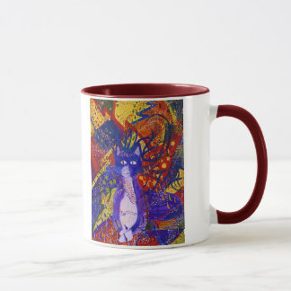 Arriving - Wild Party in Red, Yellow & Blue Mug