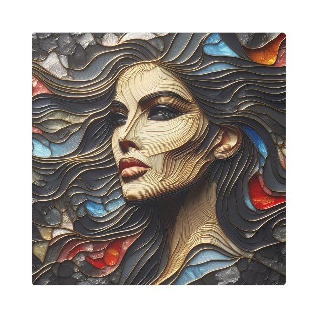 Arrogance Unveiled - AI Again Metal Print (Front)