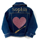 Arrow and Heart Toddler Jean Jacket  (Back)