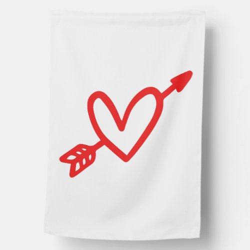 Arrow And Heart Valentines day Love Amor  House Flag