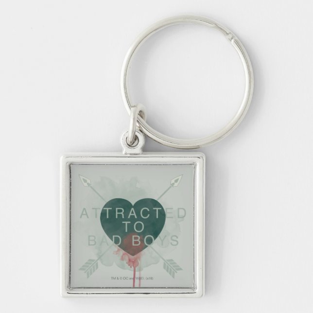 Arrow | "Attracted To Bad Boys" Pierced Heart Keychain (Front)