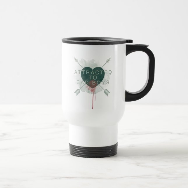 Arrow | "Attracted To Bad Boys" Pierced Heart Travel Mug (Right)