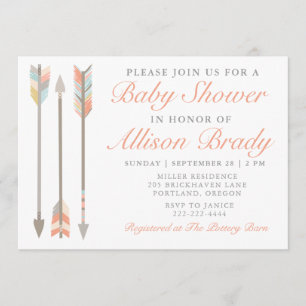 Arrow Baby Shower Invitation