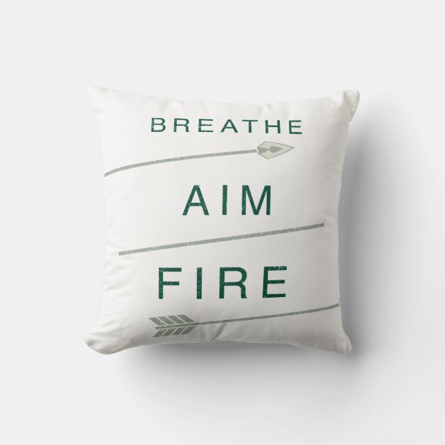 Arrow | Breathe Aim Fire Throw Pillow (Front)